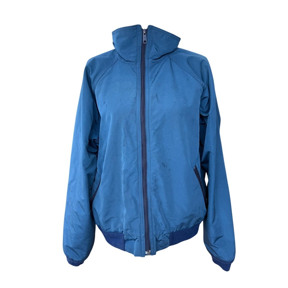Vintage LL Bean Warm Up Jacket Mens Large Teal Blue Fleece Lined USA Made 1384